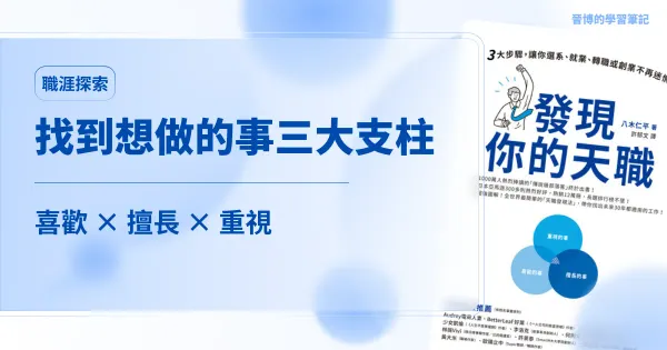 找到「想做的事」的三大支柱：喜歡 × 擅長 × 重視